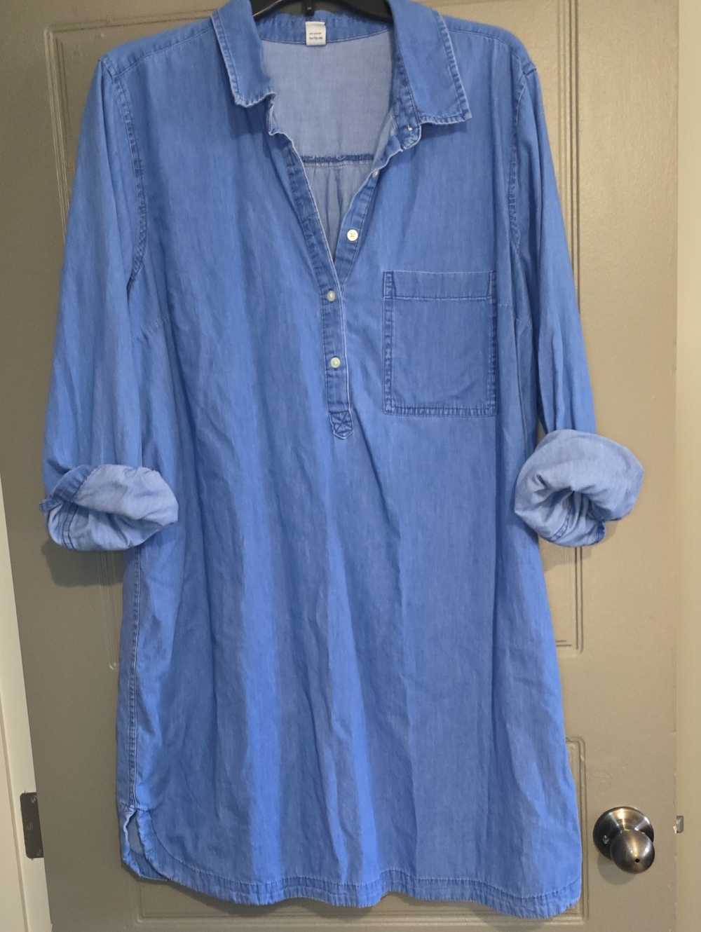 Old Navy Blue Denim Shirt Dress with Chest Pocket